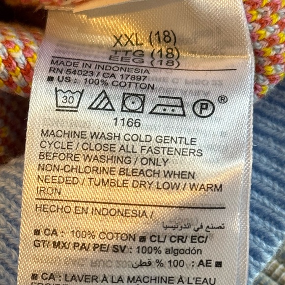 NEW Girl’s Cotton Button Front Cardigan Sweater In White Retro Floral -XXL - Picture 7 of 9